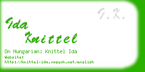ida knittel business card